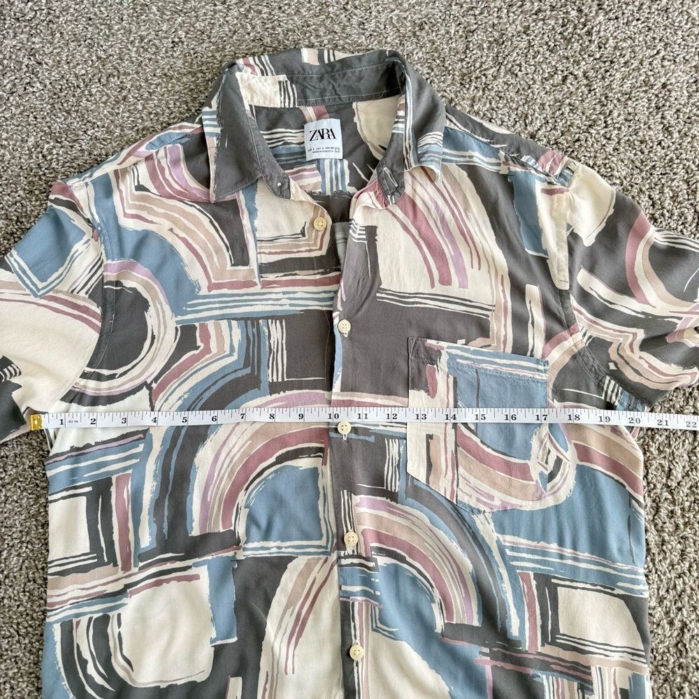 ZARA | Abstract Patterned Button Down Blouse - Size Small - Picture 9 of 11